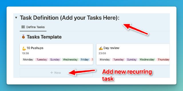 Adding Tasks into the Task Definition database