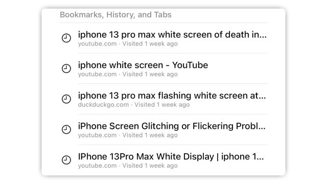A screenshot of searches about WSoD