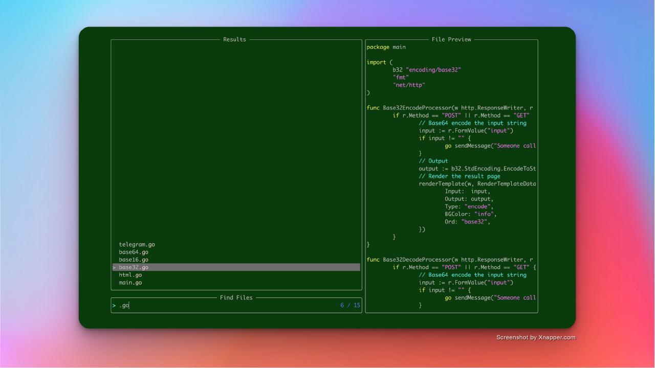 A screeshot of 'telescope' plugin's file finder feature in action in neovim.