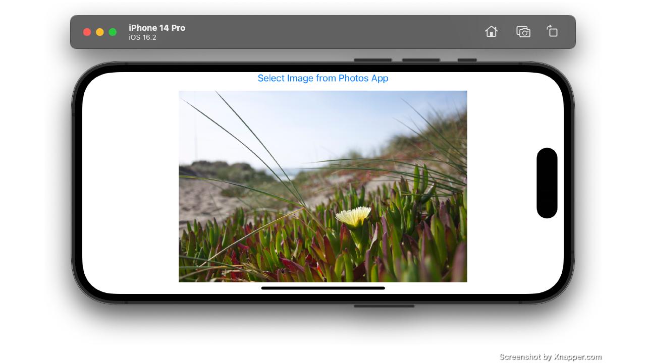 A screenshot of iOS application using PhotosPicker using SwiftUI