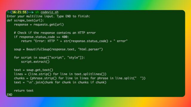 A screenshot of adding a code block