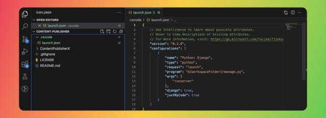 A screenshot of debugger for django in vscode