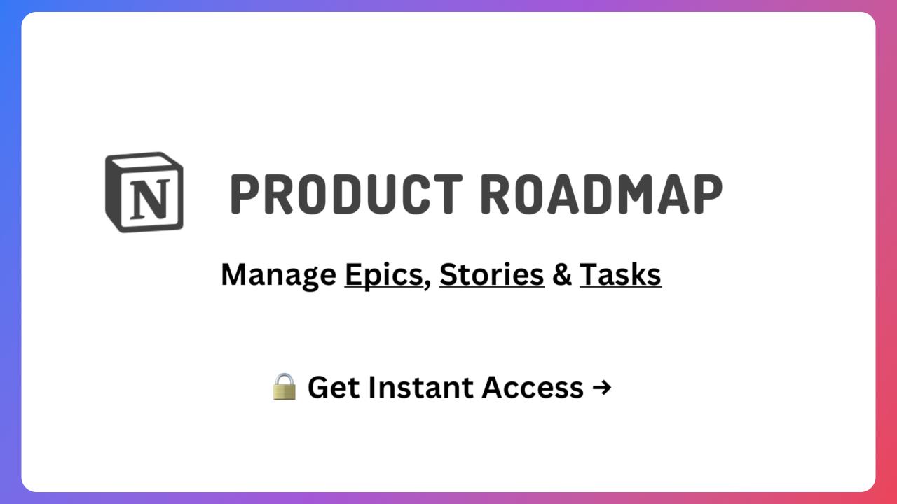 A thumbnail of the Product Roadmap Template in Notion banner.